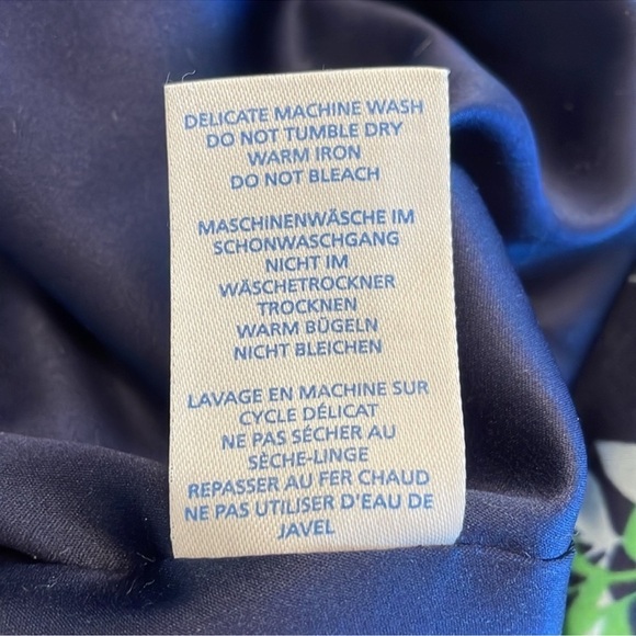 BODEN Floral Lattice Silk Blend Eliza Mini Dress Sz 10 Blue Green 3/4 Sleeve - Picture 6 of 12